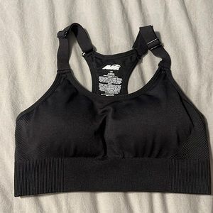 Avia Large Black Sports Bra Removable Pads Adjustable Straps Racerback